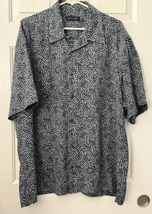 jhane barnes man's size XXL/TTG blue whitet shirt button down short sleeve - Picture 1 of 20