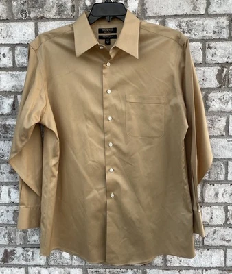 Camisa Murano Etiqueta Dorada Para Hombre Manga 16 1/2-34 Algodón Sarga Dorado  Foto 1 de 4