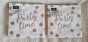 Party Time 3 Ply Napkins 2 x 20 Packs (40) Polka Dot Brand New In Sealed Packs - Picture 1 of 6