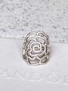 Authentic Pandora Large Shimmering Rose Cz Ring W/Gift Box 50 Size 5