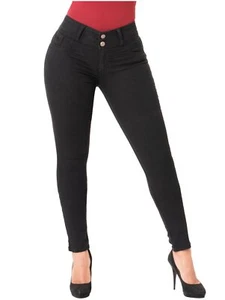 Jeans Colombianos Levanta Cola Push Up Skinny Pantalones de Mujer LOWLA 21892 - Picture 1 of 8