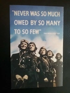 R.A.F. POSTCARD SIZE 2 SIDED PICTURES 1940'S *NEVER WAS SO MUCH OWED BY SO MANY* - Picture 1 of 8