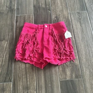 Altard State Hot pink Shorts Fringe Western Size XS - Picture 1 of 7
