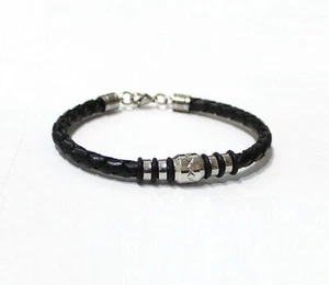 Leder geflochten 5mm, Lederarmband, Armband Herrenarmband mit Edelstahl Perlen - Bild 1 von 7