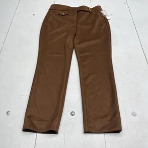 White House Black Market Brown Faux Suede Straight Leg Pants Women’s Size 8 - Picture 1 of 10