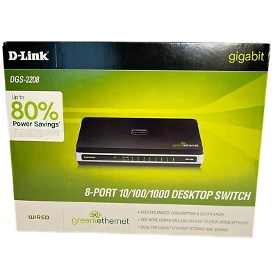 D-Link  DGS (DGS2208) 8-Ports External Switch Managed BRAND NEW - Image 1 of 4