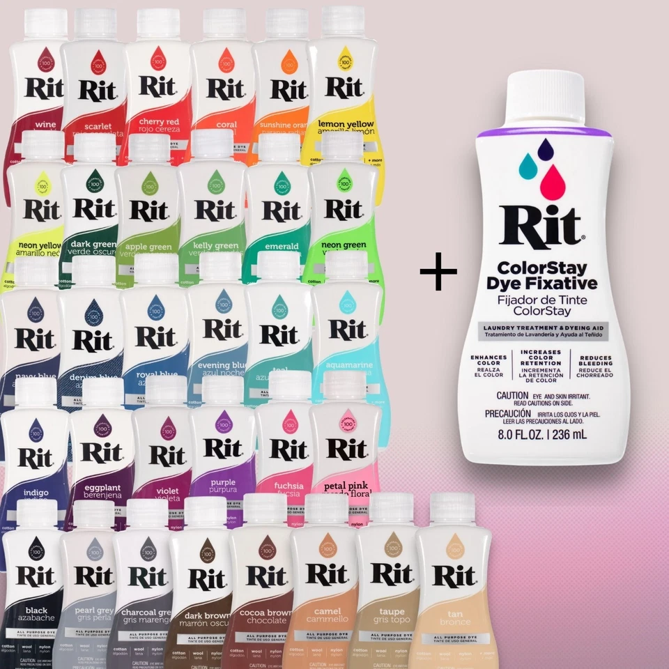 RIT All-Purpose Liquid Dye & ColorStay Dye Fixative Bundle | 53 Color Options - Image 1 of 1