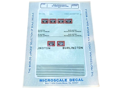 Microscale Decals HO 87-481 Burlington Route 50' Insulated Box Cars #1 - Image 1 of 4