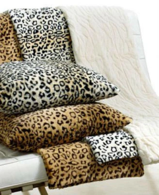 New Charter Club Faux Fur Plush Leopard Animal Print & Ivory Cream Throw Blanket - Image 1 of 4