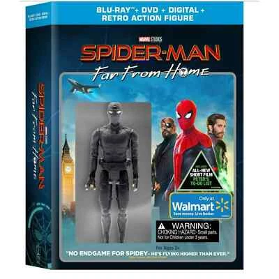 SPIDER-MAN Far From Home W/Retro Action Figure (Blu-ray/DVD/Digital) -New Sealed - Image 1 of 4