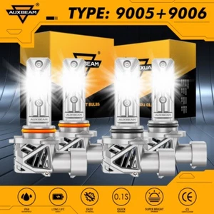 AUXBEAM LED Headlight Bulbs 1:1 Kit 9005 9006 High Low Beam Bright White Canbus - Picture 1 of 15