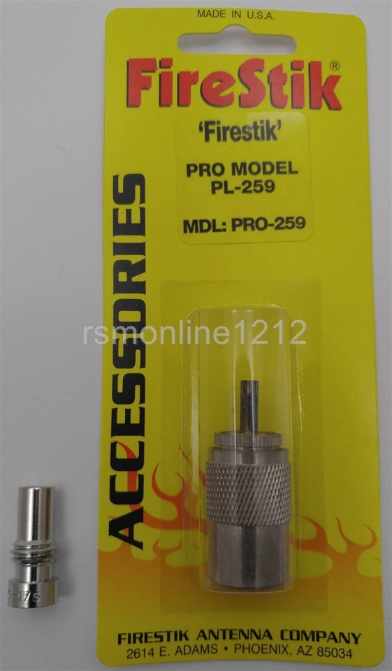 Firestik PRO-259 CB HAM Radio PL-259 Coax Cable Connector & RG58-U Adapter - Image 1 of 4