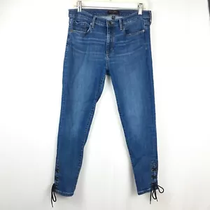 Banana Republic Womens Skinny Jeans Size 8 29 Stretch Blue Mid Rise Ankle Tie - Picture 1 of 17