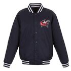 Nhl Columbus Blue Jackets Poly Twill Jacket Navy With One Patch Logos  Jh Design