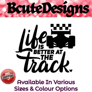 F1 FORMULA ONE LIFE IS BETTER TRACK WALL SILHOUETTE VINYL DECAL TRANSFER STICKER - Picture 1 of 5