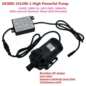 High Power Low Noise 24V 120W Brushless DC Water Pump DC60D-24120S-1 12m 3800LPH - Picture 1 of 10