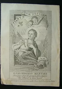 Engraving Santino Holy card FINE 700 San Chalcedonio Martire - Picture 1 of 2
