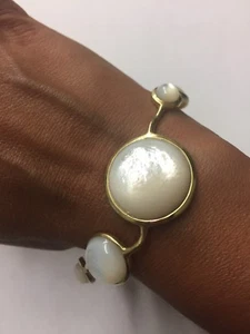 Ippolita 18k Yellow Gold With 9 Mother Of Pearl Bangle Bracelet for small 6.5in - Picture 1 of 7