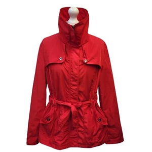 Lakeland Red Belted High Neck Jacket UK Women's Size 16 K567 - Picture 1 of 6