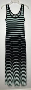 Roz & Ali Size 4 Black & Green Sleeveless Striped Maxi Dress - Picture 1 of 9