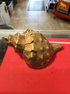 VINTAGE JACK HOUSMAN Inc. MESSINGMUSCHEL 9"" Muschelskulptur schwer 2,25 Pfund mittlerer Cent. - Bild 1 von 13