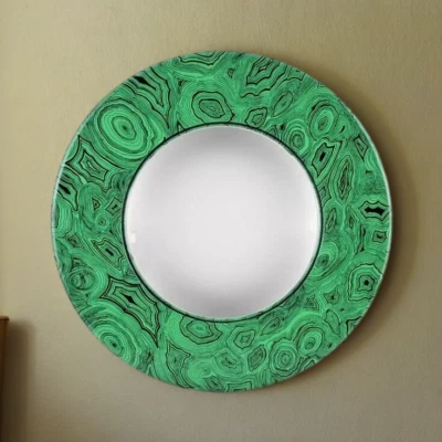 Malachite wall mirror/wall mirror vintage/round mirrors/large decorative mirror - Image 1 of 4