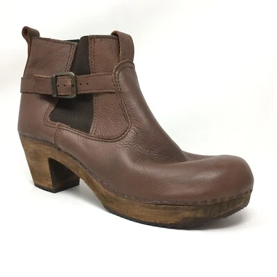 Botas Sanita Peggy Sue tornozelo botas sapatos femininos tamanho 10 EUA 41 UE couro marrom - Imagem 1 de 4