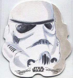 Star Wars Black & White Sketch Card Die Cut by Brent Scotchmer of a Stormtrooper - Picture 1 of 3