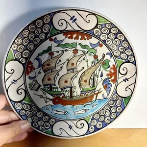 Vintage Greek Icaros Rhodes Pottery Porcelain Caravel Ιzink Ikaros Keramik - Bild 1 von 7