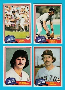 BASEBALL - TOPPS - RED SOX (A) - 4 LARGE CARDS - 1981 - Picture 1 of 2