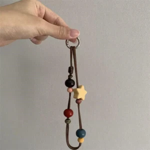 Retro Star Beaded Phone Lanyard Wrist Strap Keychain Bag Pendant Ornaments G _yi - Zdjęcie 1 z 6