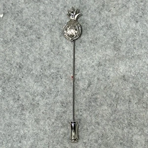 Silver Tone Pineapple Lapel Stickpin Vintage Midcentury Crown TRIFARI Signed - Picture 1 of 5