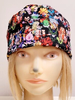 DRAGON BALL Z ANIME CHIBI COLLAGE MEDICAL NURSE SCRUB CAP ( 2 SIZE SELECTION )  - Image 1 of 4