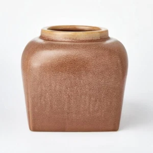 Threshold Studio McGee Modern Ceramic Stoneware Vase Planter Brown - Picture 1 of 4