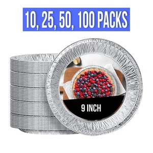 9' Inch Aluminum Pie Pan 1" Deep Baking Tin Plates Premium Quality - Picture 1 of 10