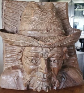 LUIS POTOSI ECUADOR MASTER WOOD CARVER MID CENTURY UNIQUE BUST - Picture 1 of 7