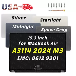 15" para Mac15,13 Macbook Air A3114 2024 M3 EMC 9301 Pantalla LCD Conjunto Completo - Imagen 1 de 9