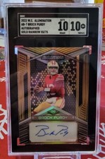 2022 Wild Card Alumination Auto Rookie Brock Purdy Gold Rainbow 55/75 SGC 10/10