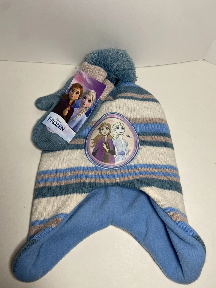 NWT Disney Frozen Girl`s Toddler Hat & Mittens 2 Piece Set - Image 1 of 1