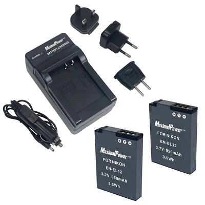 Batería MaximalPower para cámara NIKON EN-EL12 S6000 S8000 S8100 S9100 AW100 3,7 V Foto 1 de 4