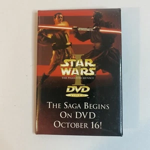 Star Wars The Phantom Menace Movie Pin Darth Maul Obi Wan Kenobi Film DVD Promo - Picture 1 of 3