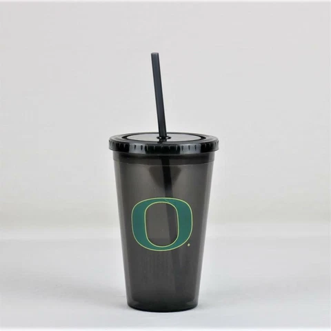 Oregon Ducks NCAA Licensed 16oz Cup Sip-N-Go w/ Lid and Straw Cover