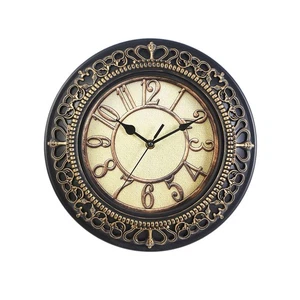 10inch Wall Clock European Style Retro Clock Non-Ticking Quartz Decorative Wall - Picture 1 of 8