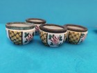 Lot de 4 anciens salerons en PORCELAINE de LIMOGES Décor Floral
