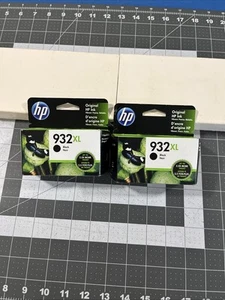 2pz Cartuccia di inchiostro nero ORIGINALE HP 932-XL SCAD 08/2021 OEM - Nuova/Sigillata - Foto 1 di 7