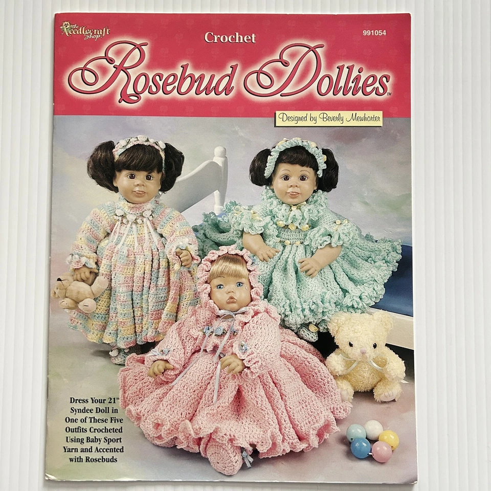 Vtg Rosebud Dollies Crochet Doll Dress Pattern Booklet 21" Doll Pattern Booklet - Image 1 of 4