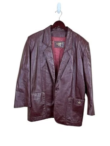 Vtg Womens Etienne Aigner Genuine Leather Jacket Coat Sz 14 - Picture 1 of 7