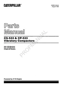 Caterpillar CS 533 CP 533 Vibrationsverdichter Teilekatalog Handbuch - Bild 1 von 1