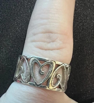 Brighton Christo PRAGUE Hearts Ring Sz 6 Or 7? See Pics+ Read Worn Adjustable D1 - Image 1 of 4