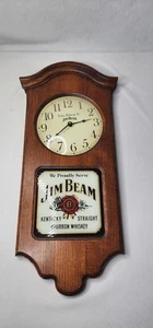 JIM BEAM Vintage Wood Heirloom Wall Clock Tested Working Wisconsin Clock Company - Picture 1 of 7